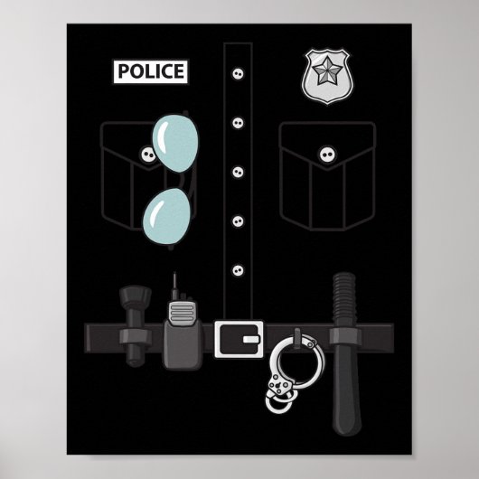 Poster Police Uniforme Halloween Garçons (Devant)