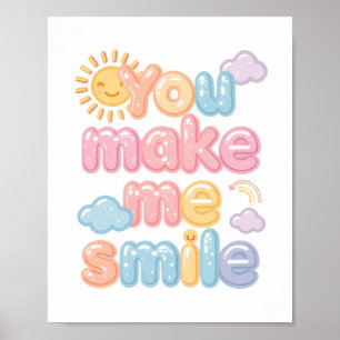 Poster Police "Vous Me Faites Sourire" Bubble Font