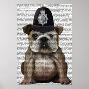Poster Policier de bouledogue
