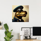 Poster Policier T Rex (Bureau à domicile)
