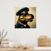 Poster Policier T Rex (Cuisine)