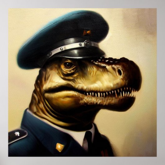 Poster Policier T Rex (Devant)