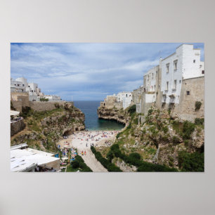 Poster Polignano a Mare ville plage dans les Pouilles pos