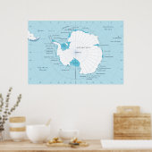 Poster Political map of the continent of Antarctica. (Cuisine)