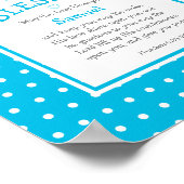 Poster Polka bleu clair Nom du point de la nourricière bi (Coin)