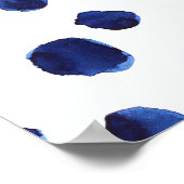 Poster Polka Bleue : Aquarelle Point sans joint. (Coin)