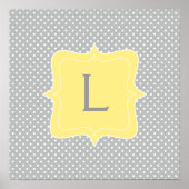 Poster Polka Dot Grey et Monogramme jaune (Devant)