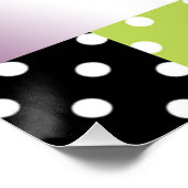 Poster Polka noir et blanc point rose haut talon (Coin)