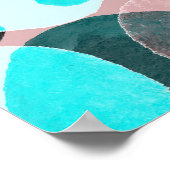 Poster Polka point aquarelle, motif abstrait. (Coin)