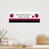 Poster POLKADOT LADYBUGS Baby shower / Bannière d'anniver (Cuisine)