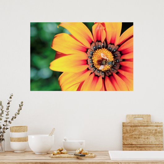 Poster Pollen de close-up extrême de A Bee Collecting (Cuisine)