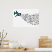 Poster Pollution du requin baleine et du plastique (Cuisine)