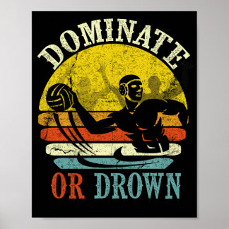 Poster Polo D'Eau Rétro Dominent Ou Noient