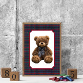 Poster Polo Teddy Bear Tartan Plaid Baby Boy Kids Nursery