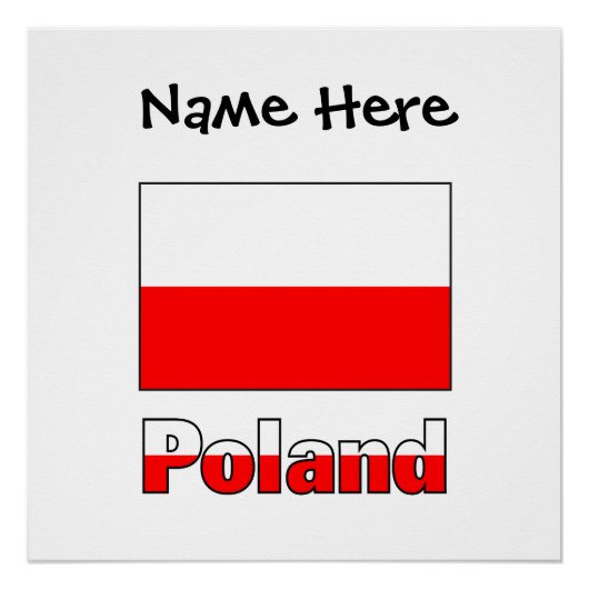 Poster Pologne Drapeau polonais Personnalisation noire (Devant)