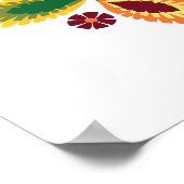 Poster Polonais Art folklorique Orange Fleur (Coin)