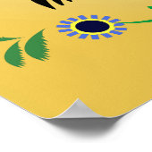 Poster Polonais Avec Floral Décoratif & Cockerels (Coin)