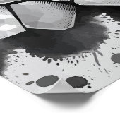 Poster Polygonal Stone Texture with Ink Splatters (Coin)