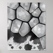 Poster Polygonal Stone Texture with Ink Splatters (Devant)