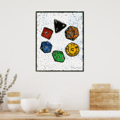 Poster Polyhedron_dice-circle-lino-Outland_Arts-17inch-30 (Cuisine)