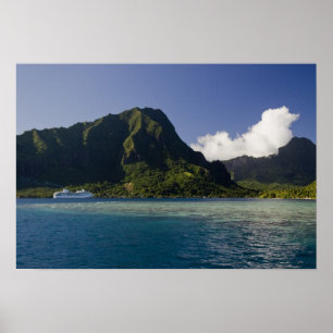 Poster Polynésie française, Moorea. Le Paul Gauguin