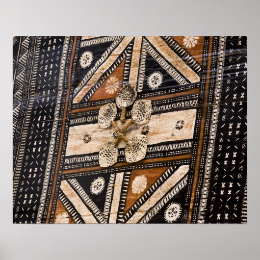 Poster Polynésie, Royaume des Tonga. Détail de tapa (Devant)