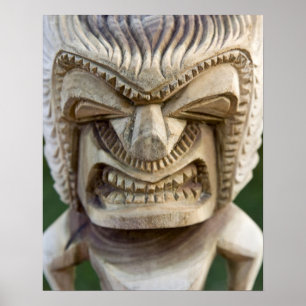 Poster Polynésie, Royaume des Tonga. Gros plan de tiki