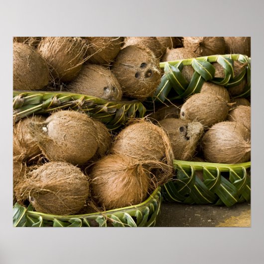 Poster Polynésie, Royaume des Tonga. Présentation de noix (Devant)