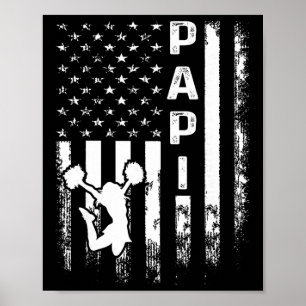 Poster Pom-Pom Girl Cheer Papi Drapeau Américain Vintage