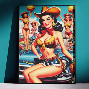 Poster Pom-pom girl de campagne pin-up