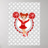 Poster Pom-pom girl - Mignonne rousse Cheval rousse (Devant)