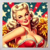 Poster Pom-pom girl rétro (Devant)