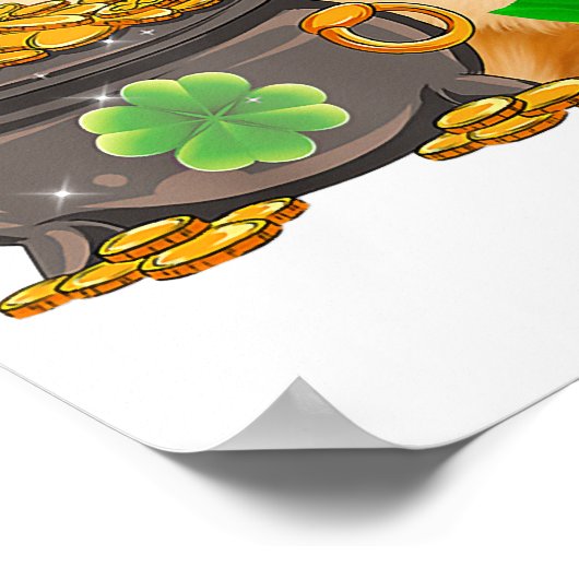 Poster Poméranian Dog Shamrock St Patrick Day Dog Irish (Coin)