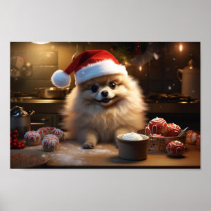 Poster Poméranie Cookies de Noël Festif