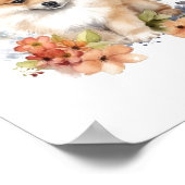 Poster Poméranie Puppy Pet Aquarelle (Coin)