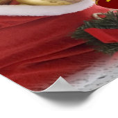 Poster Poméranie scène de neige de Noël Imprimer (Coin)