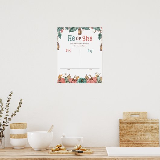 Poster pomkin Gender Reopenbaart stembord (Keuken)