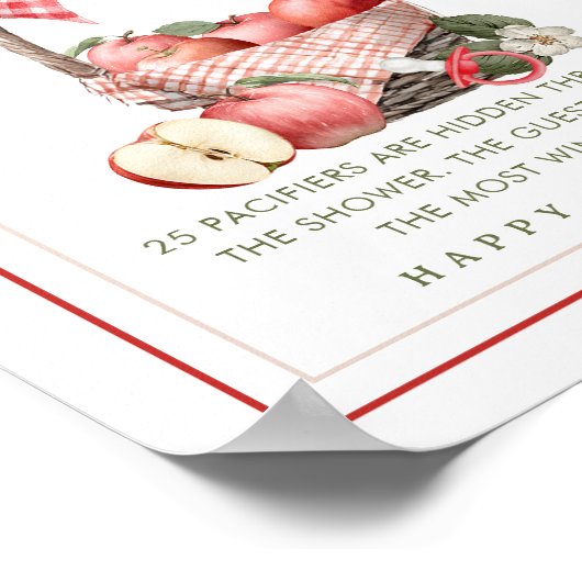 Poster Pomme Baby shower Pacifique chasse jeu (Coin)