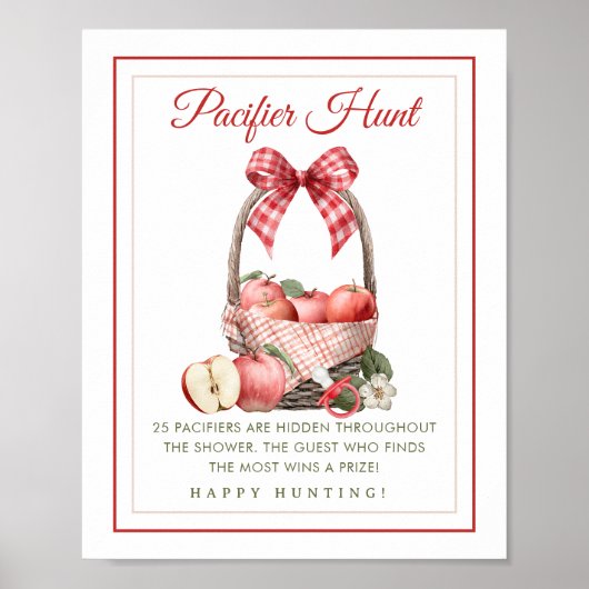 Poster Pomme Baby shower Pacifique chasse jeu (Devant)