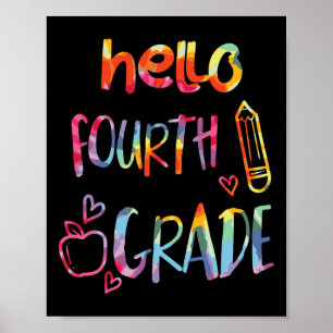 Poster Pomme Bonjour Quatrième année 4ème Premier Jour d'