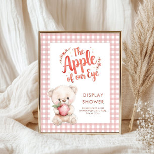 Poster Pomme de l'oeil En vichy Baby shower douche