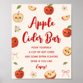 Poster Pomme de ma Baby shower oculaire Apple Cider Bar (Devant)