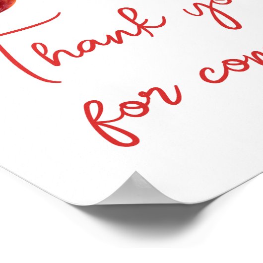 Poster Pomme de notre Baby shower oeil Merci pour venir (Coin)