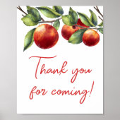 Poster Pomme de notre Baby shower oeil Merci pour venir (Devant)