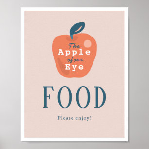 Poster Pomme de notre oeil fille rose 1er Anniversaire Sy