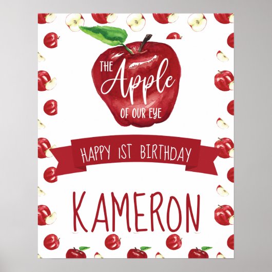 Poster Pomme de notre oeil, tout âge heureux fête d'anniv (Devant)