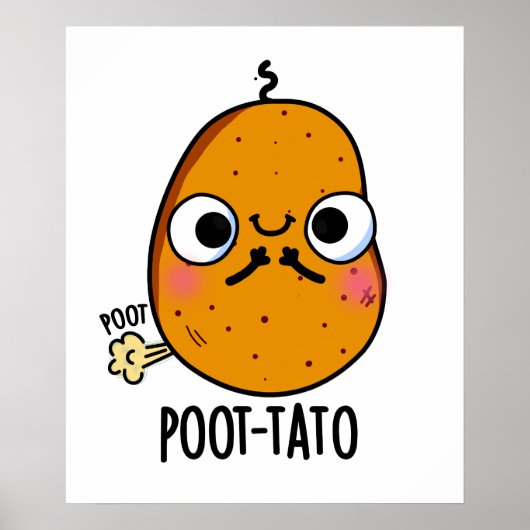 Poster Pomme de terre amusant Farting Pun de pomme de ter (Devant)