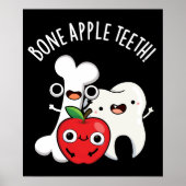 Poster Pomme d'os Dents Funny Bona Appetit Pun Dark BG (Devant)