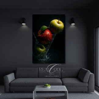 Poster Pomme éclaboussée dans l'eau – Photographie de fru