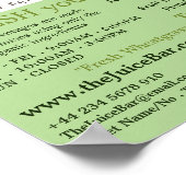 Poster Pomme et concombre, barre de jus Publicité (Coin)